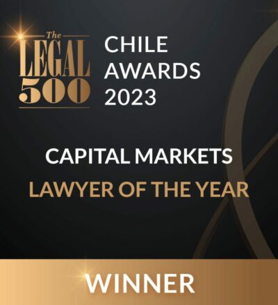 Estamos tremendamente orgullosos de nuestro socio Cristián Fabres Ruiz, quien fue reconocido el día de ayer por The Legal 500 (Legalease) como #LawyerOfTheYear en la categoría #CapitalMarkets, en la ceremonia de premiación «The Legal 500 Chile Awards 2023.