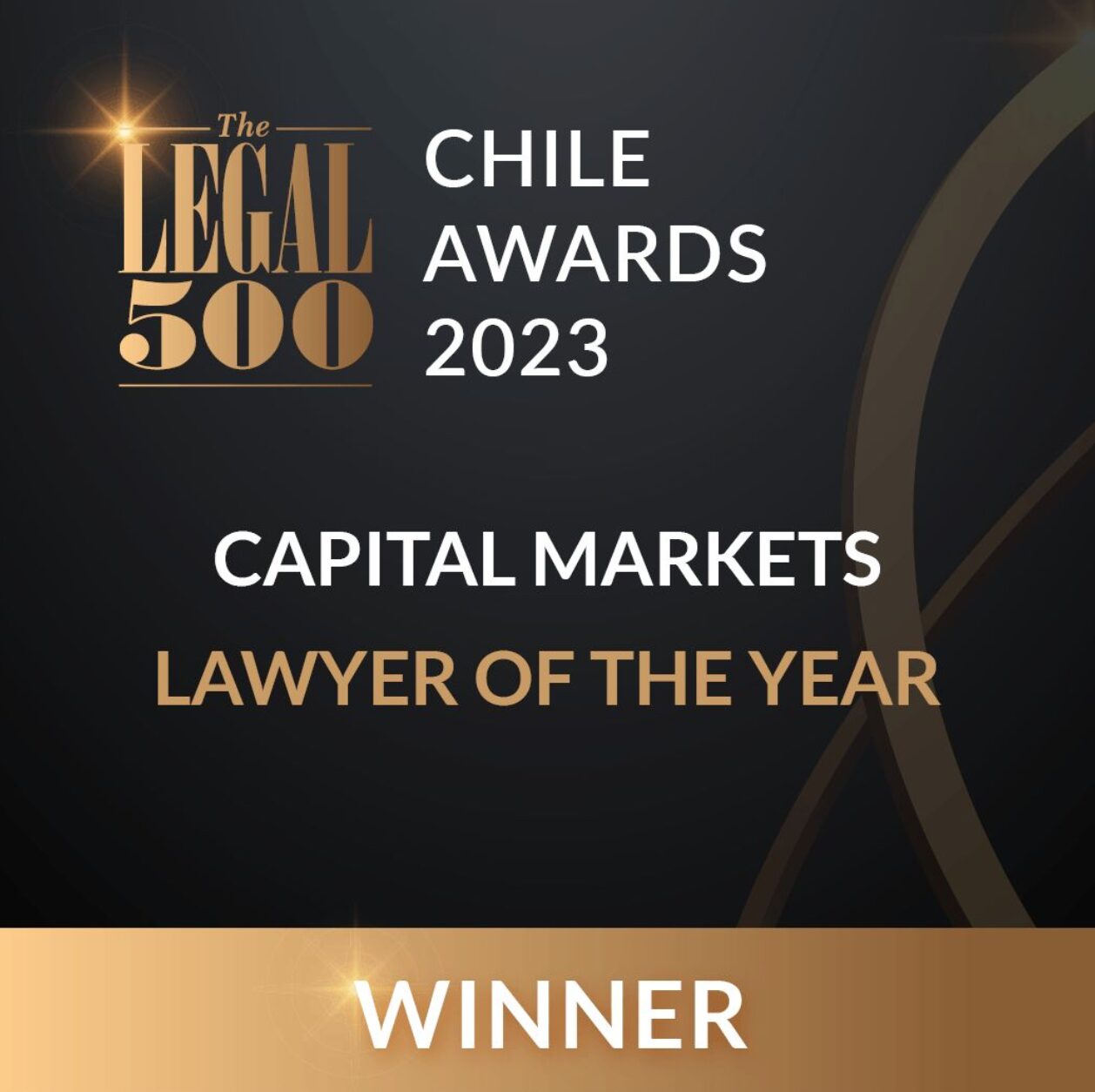 Estamos tremendamente orgullosos de nuestro socio Cristián Fabres Ruiz, quien fue reconocido el día de ayer por The Legal 500 (Legalease) como #LawyerOfTheYear en la categoría #CapitalMarkets, en la ceremonia de premiación «The Legal 500 Chile Awards 2023.